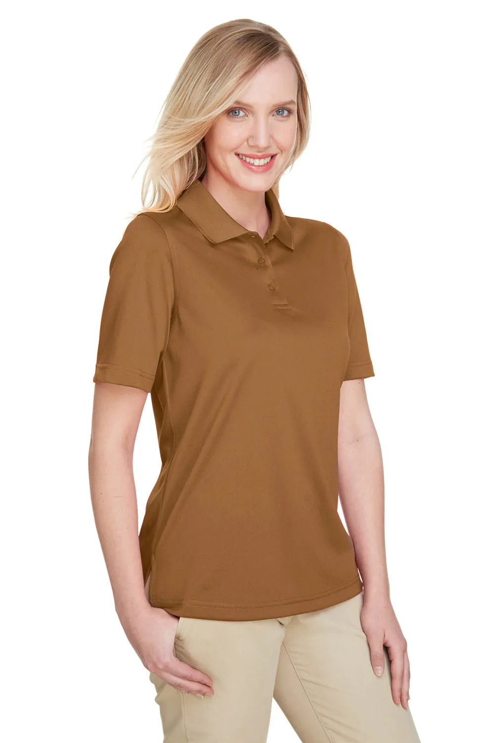 Harriton Womens Advantage Performance Moisture Wicking Short Sleeve Polo Shirt - Duck Brown