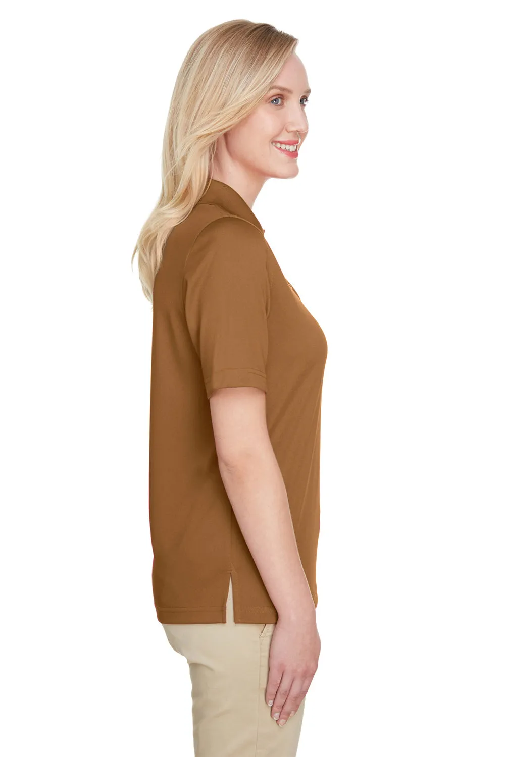 Harriton Womens Advantage Performance Moisture Wicking Short Sleeve Polo Shirt - Duck Brown