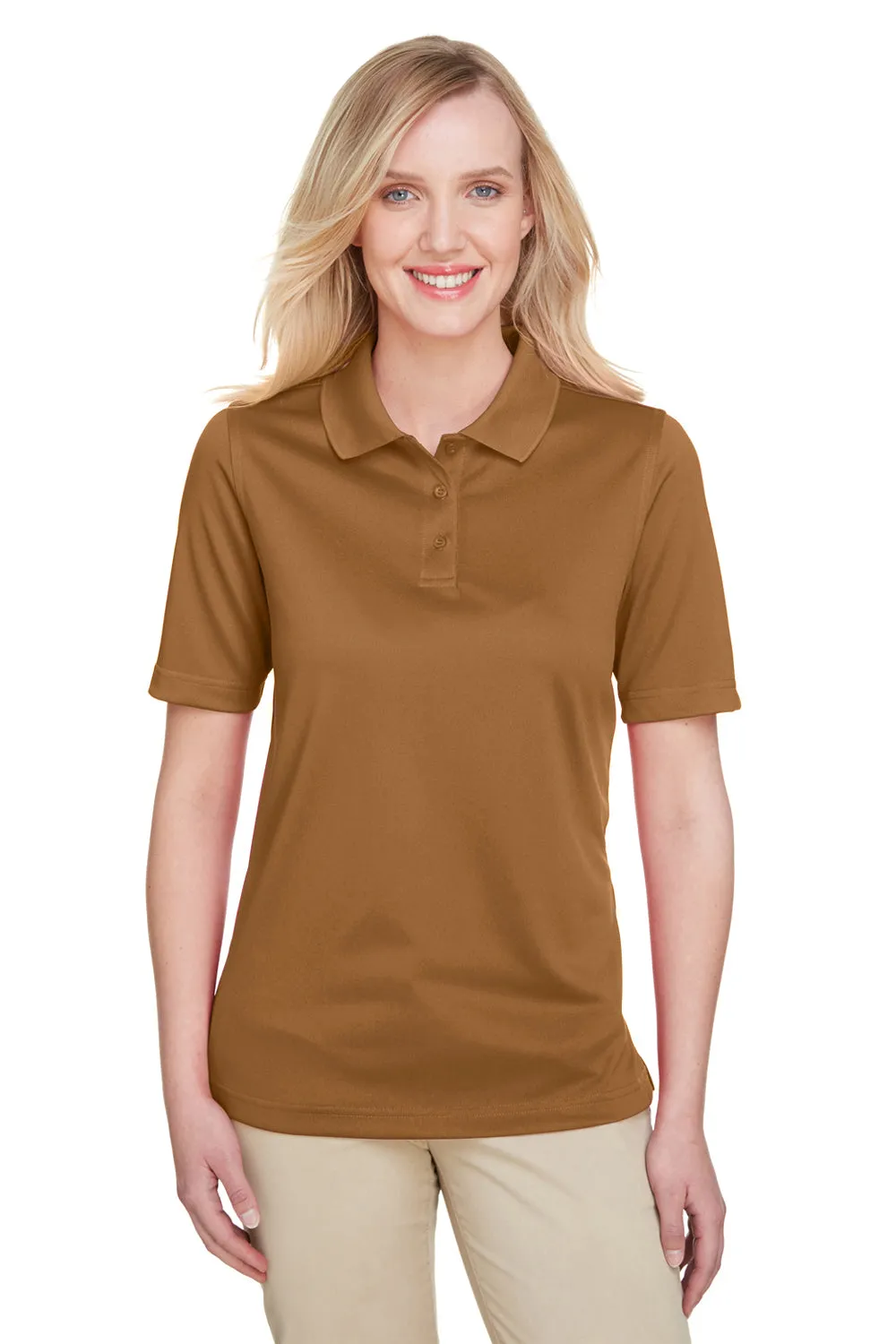 Harriton Womens Advantage Performance Moisture Wicking Short Sleeve Polo Shirt - Duck Brown