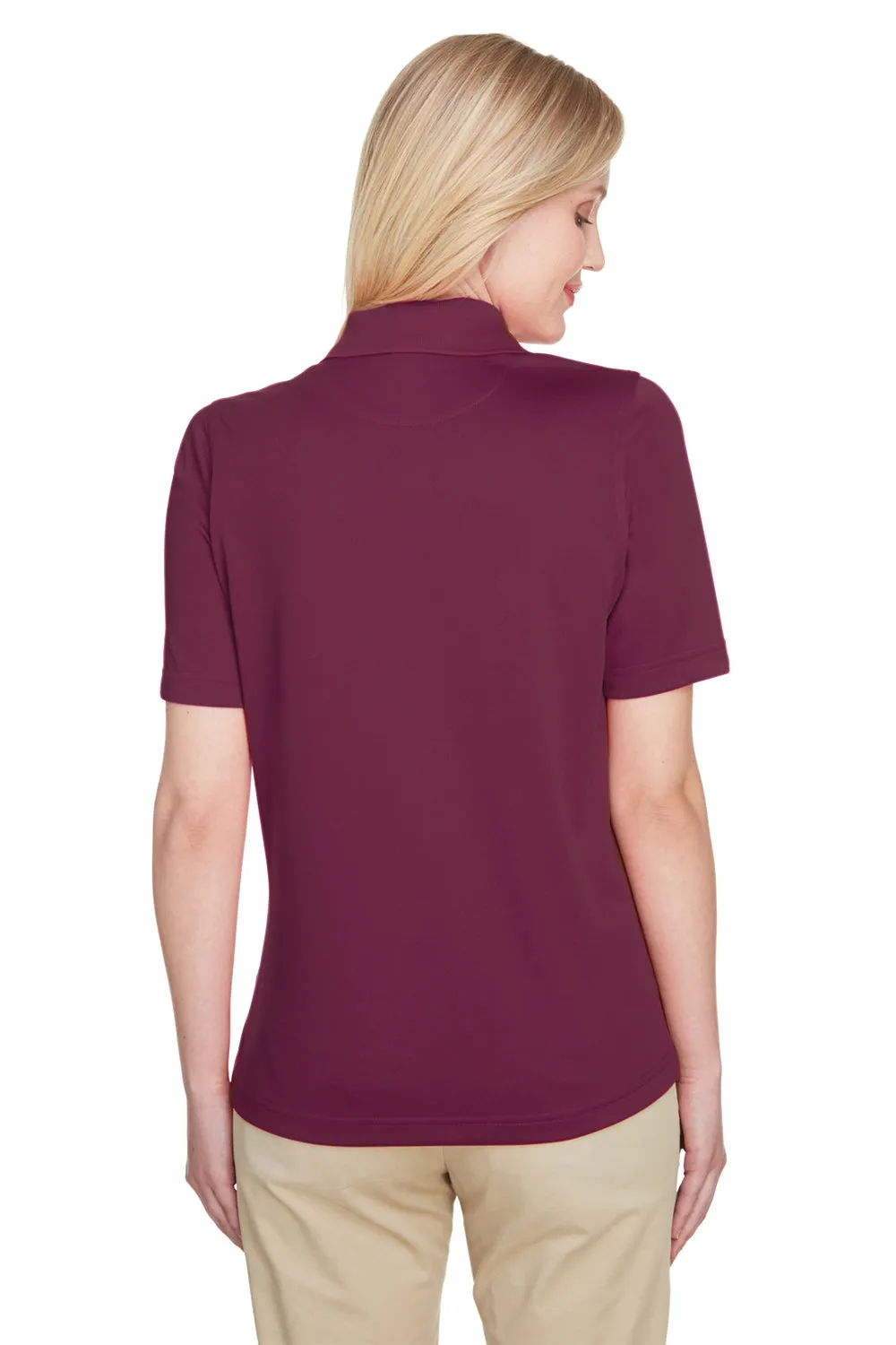 Harriton Womens Advantage Performance Moisture Wicking Short Sleeve Polo Shirt - Maroon