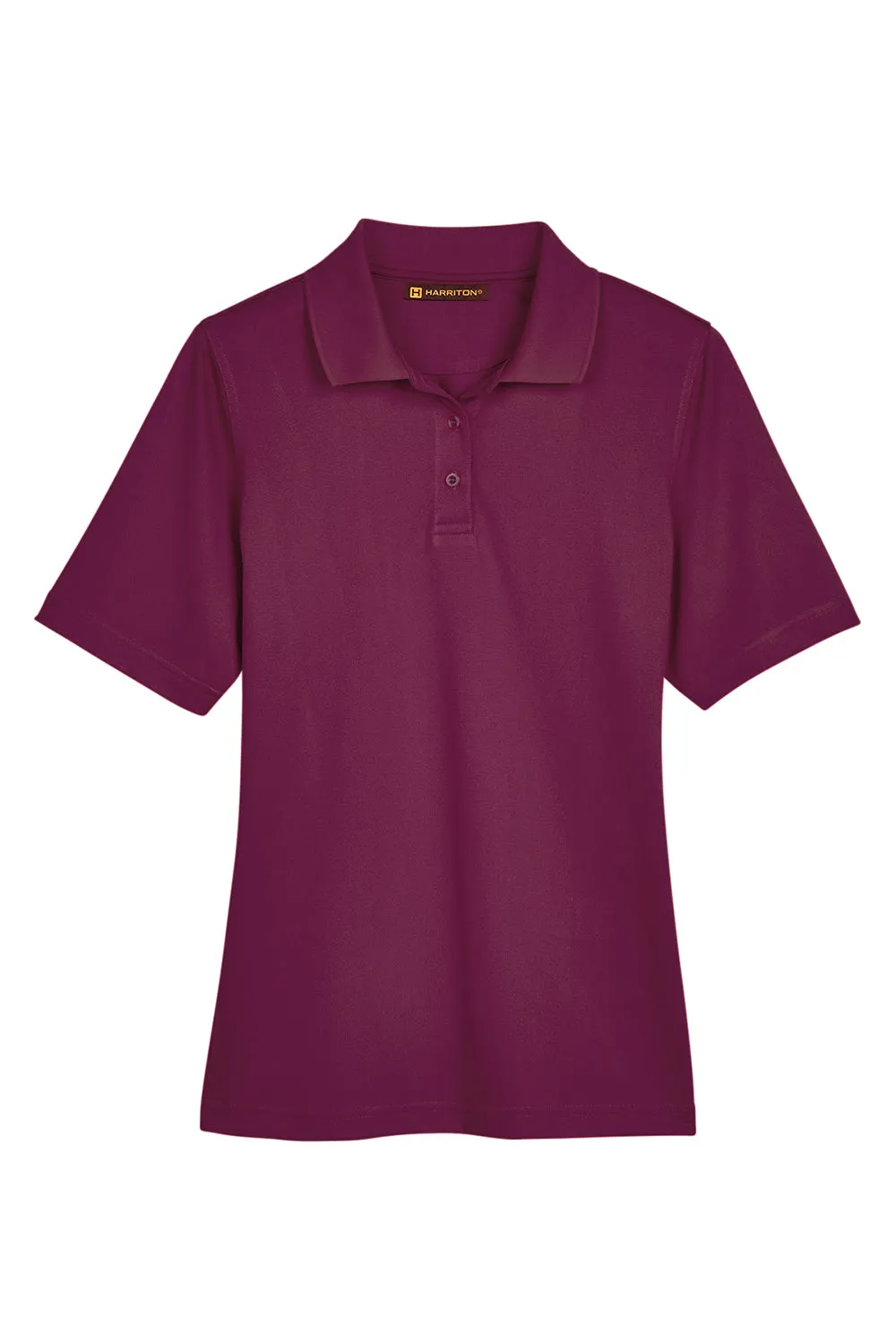Harriton Womens Advantage Performance Moisture Wicking Short Sleeve Polo Shirt - Maroon