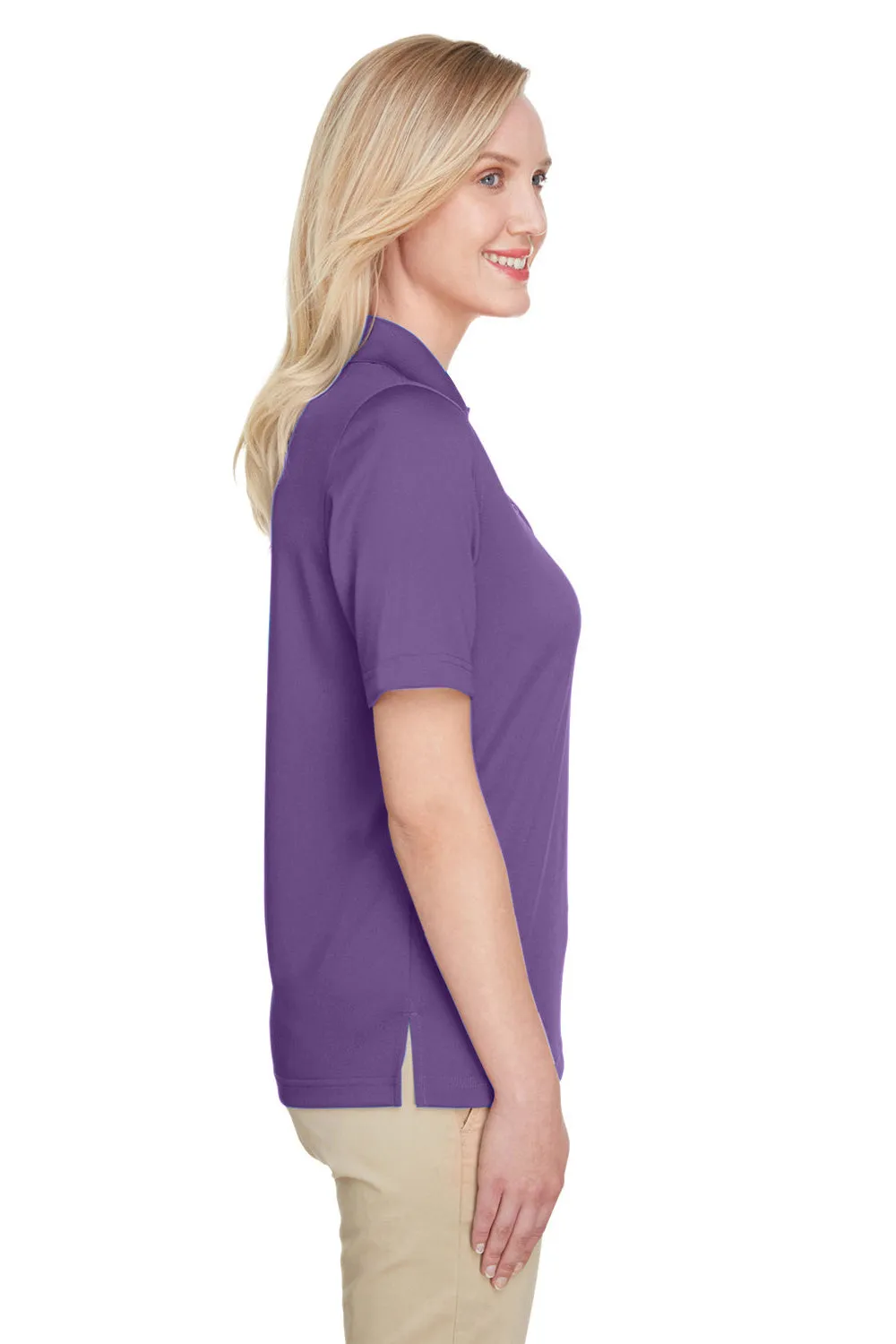 Harriton Womens Advantage Performance Moisture Wicking Short Sleeve Polo Shirt - Team Purple