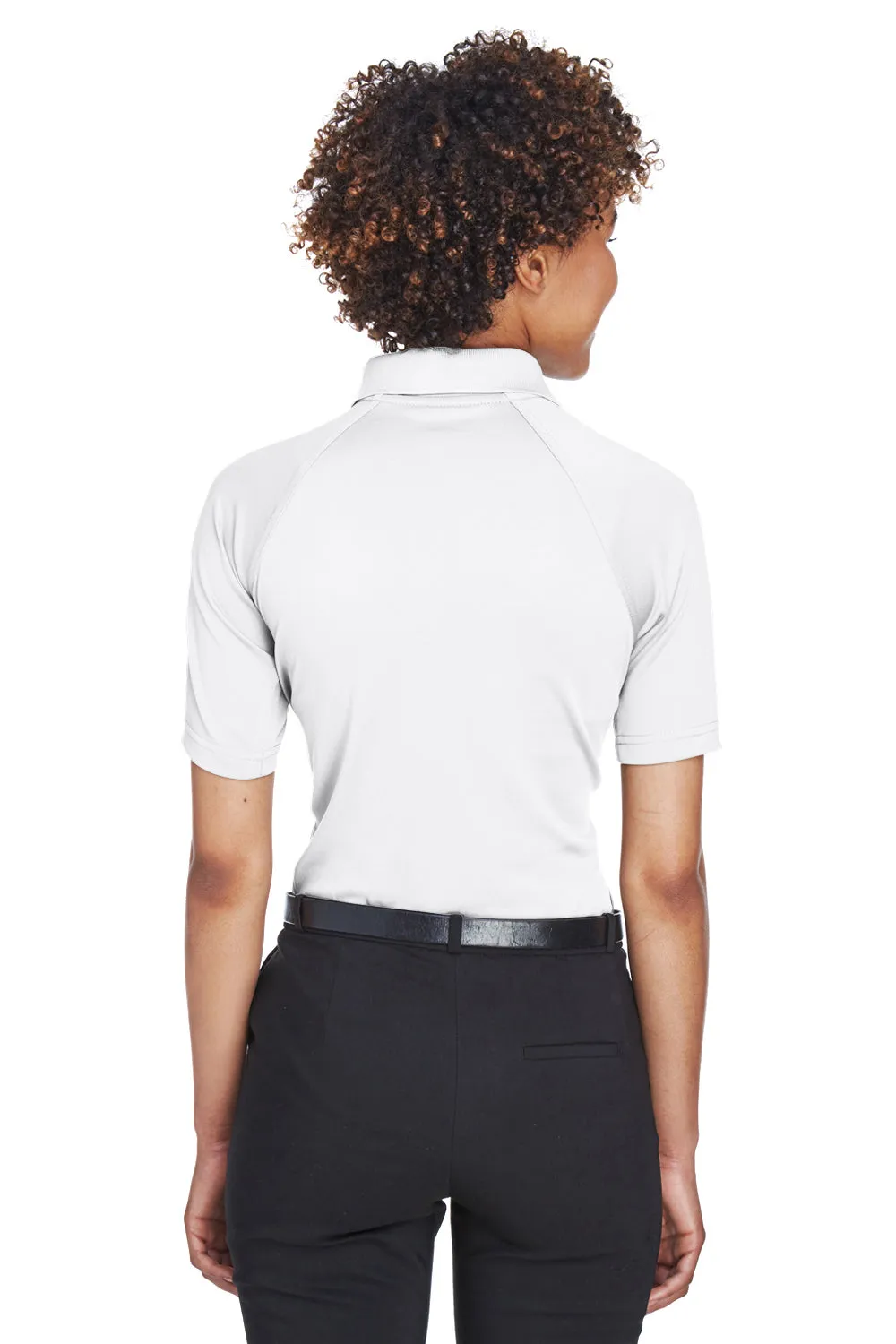 Harriton Womens Advantage Tactical Moisture Wicking Short Sleeve Polo Shirt - White