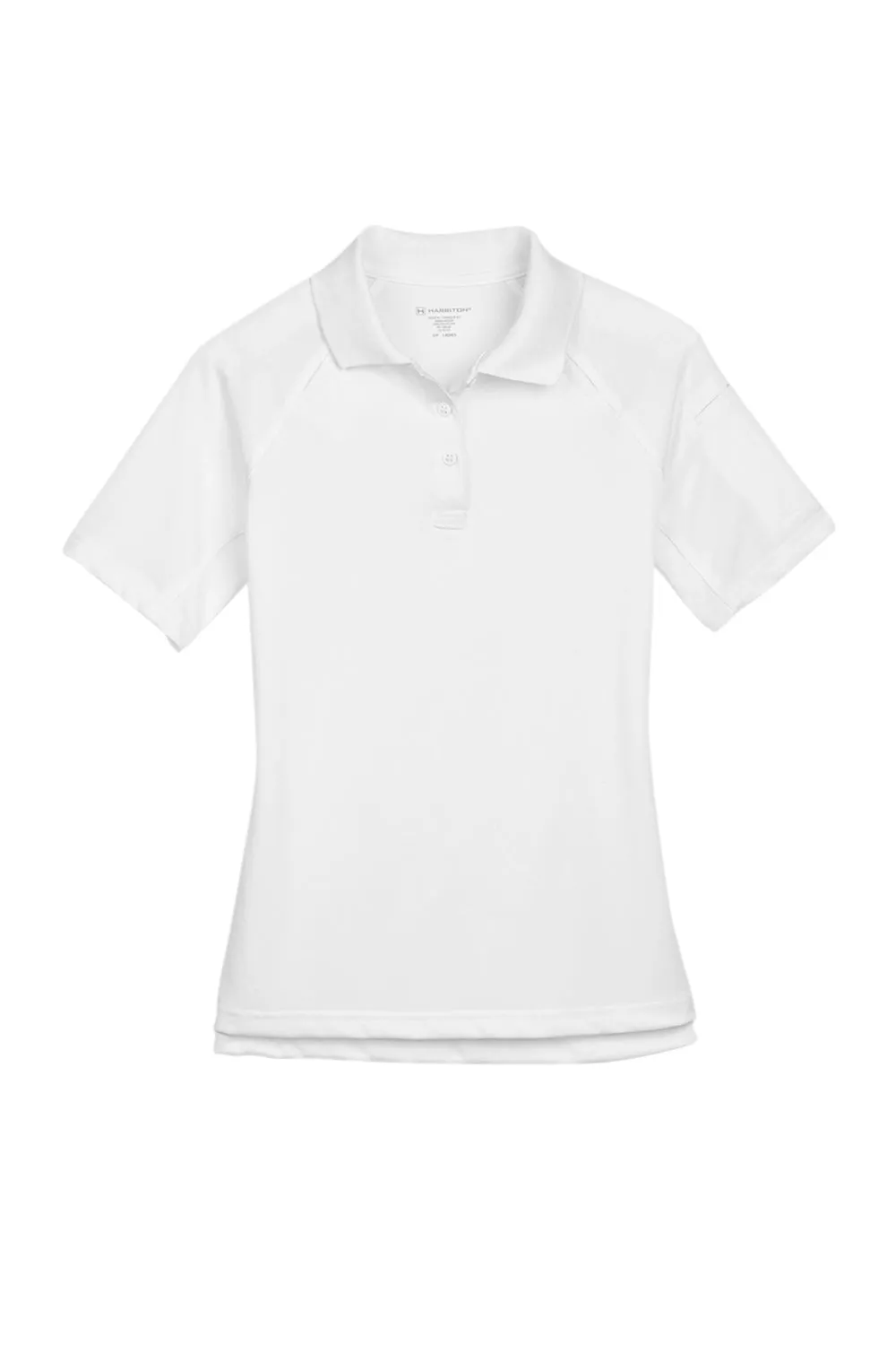 Harriton Womens Advantage Tactical Moisture Wicking Short Sleeve Polo Shirt - White