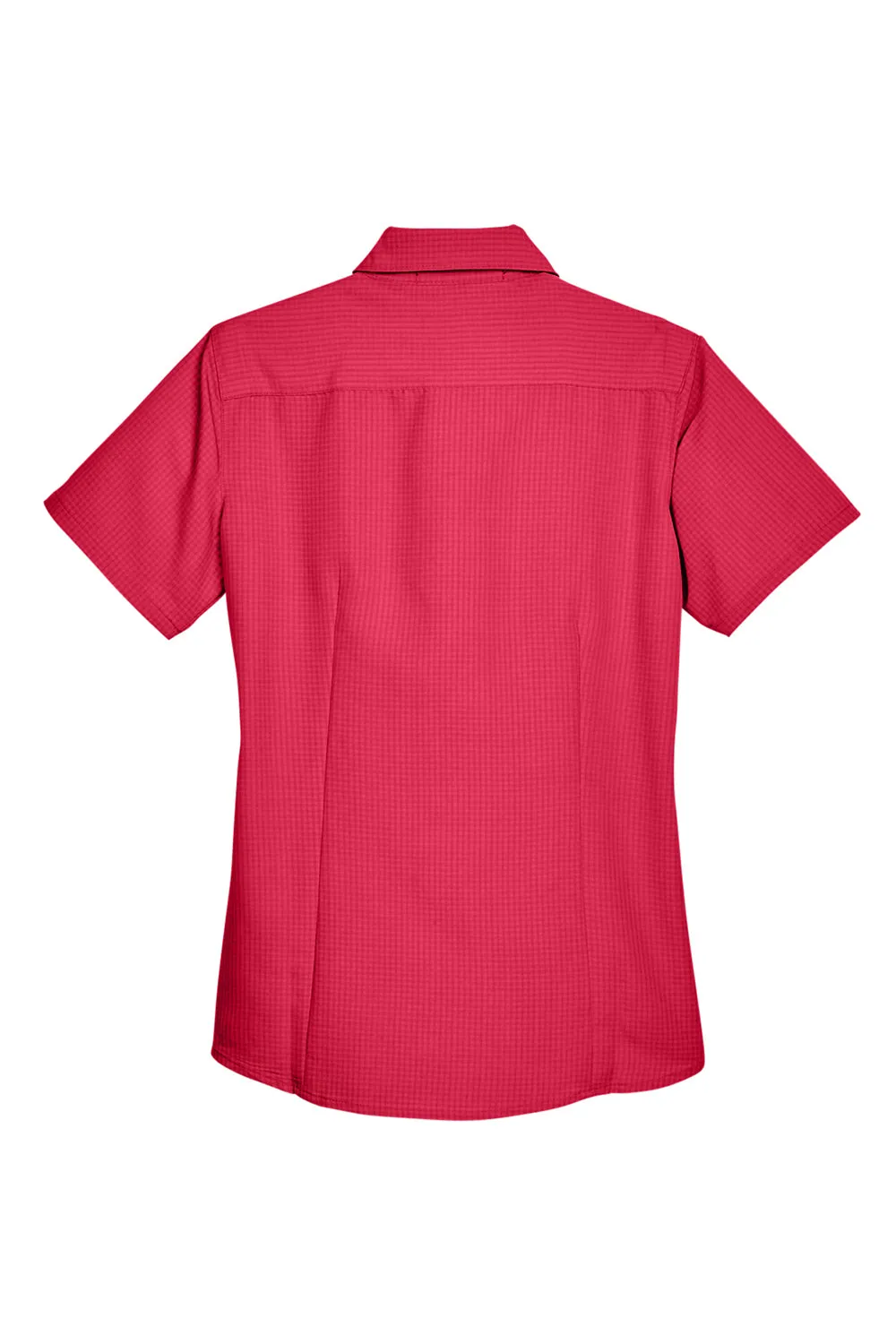 Harriton Womens Barbados Wrinkle Resistant Short Sleeve Button Down Camp Shirt - Parrot Red