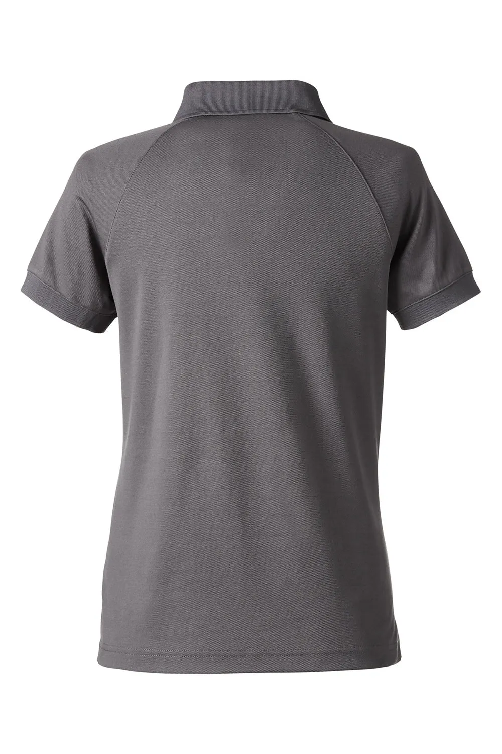 Harriton Womens Charge Moisture Wicking Short Sleeve Polo Shirt - Dark Charcoal Grey