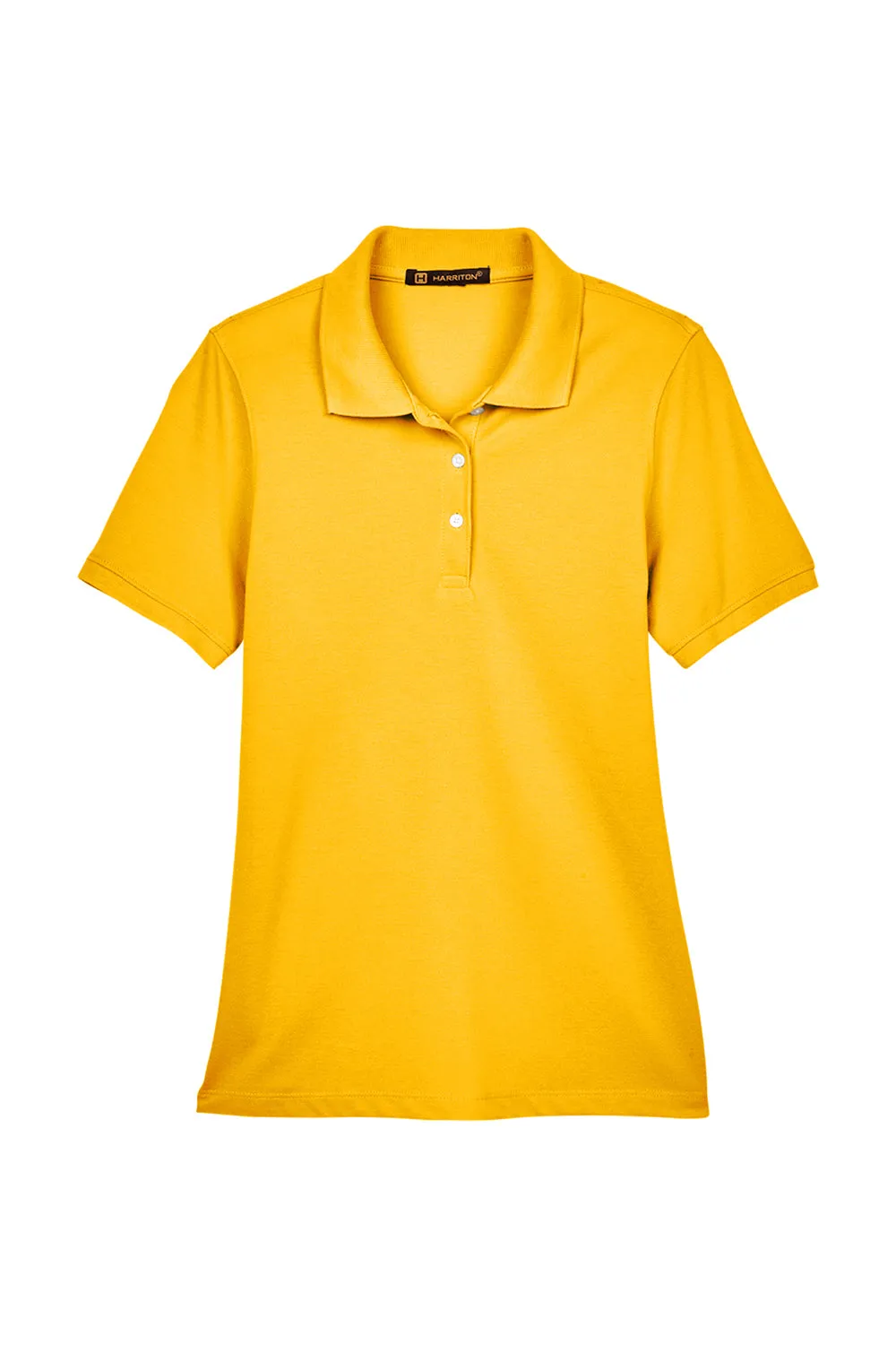 Harriton Womens Easy Blend Wrinkle Resistant Short Sleeve Polo Shirt - Sunray Yellow