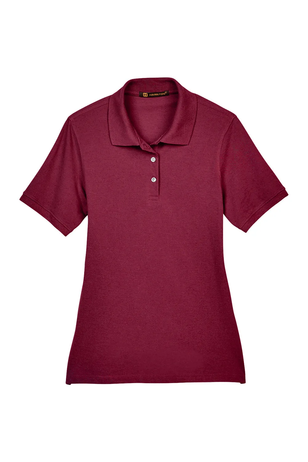 Harriton Womens Easy Blend Wrinkle Resistant Short Sleeve Polo Shirt - Wine