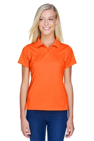 Harriton Womens Polytech Moisture Wicking Short Sleeve Polo Shirt - Team Orange - Closeout