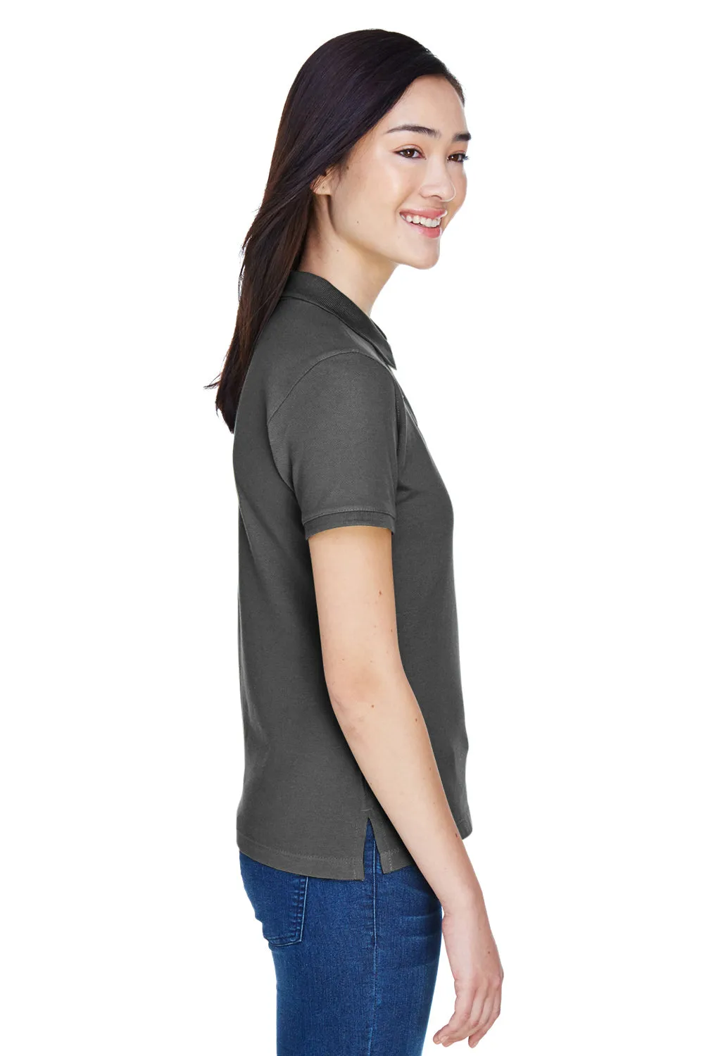 Harriton Womens Short Sleeve Polo Shirt - Charcoal Grey