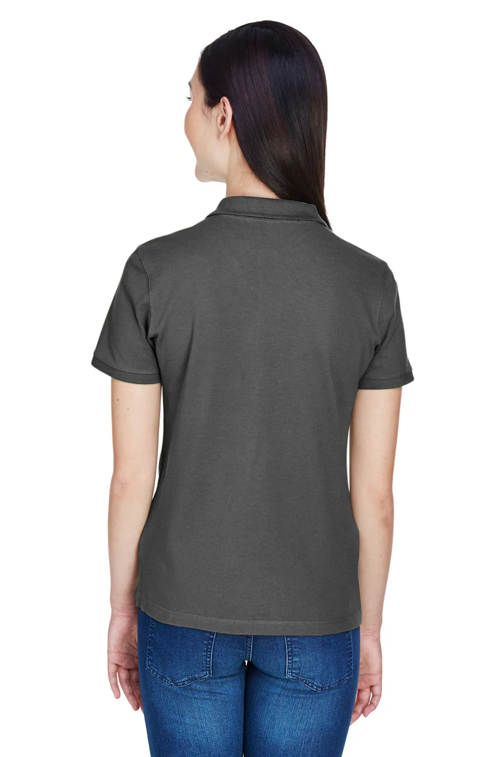 Harriton Womens Short Sleeve Polo Shirt - Charcoal Grey