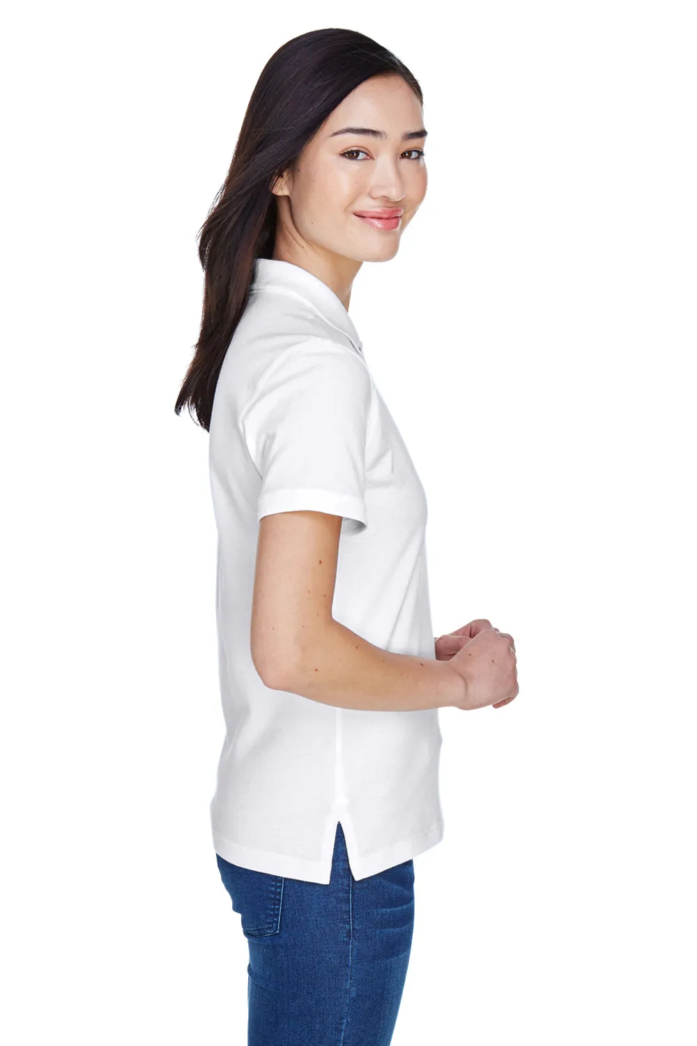 Harriton Womens Short Sleeve Polo Shirt - White