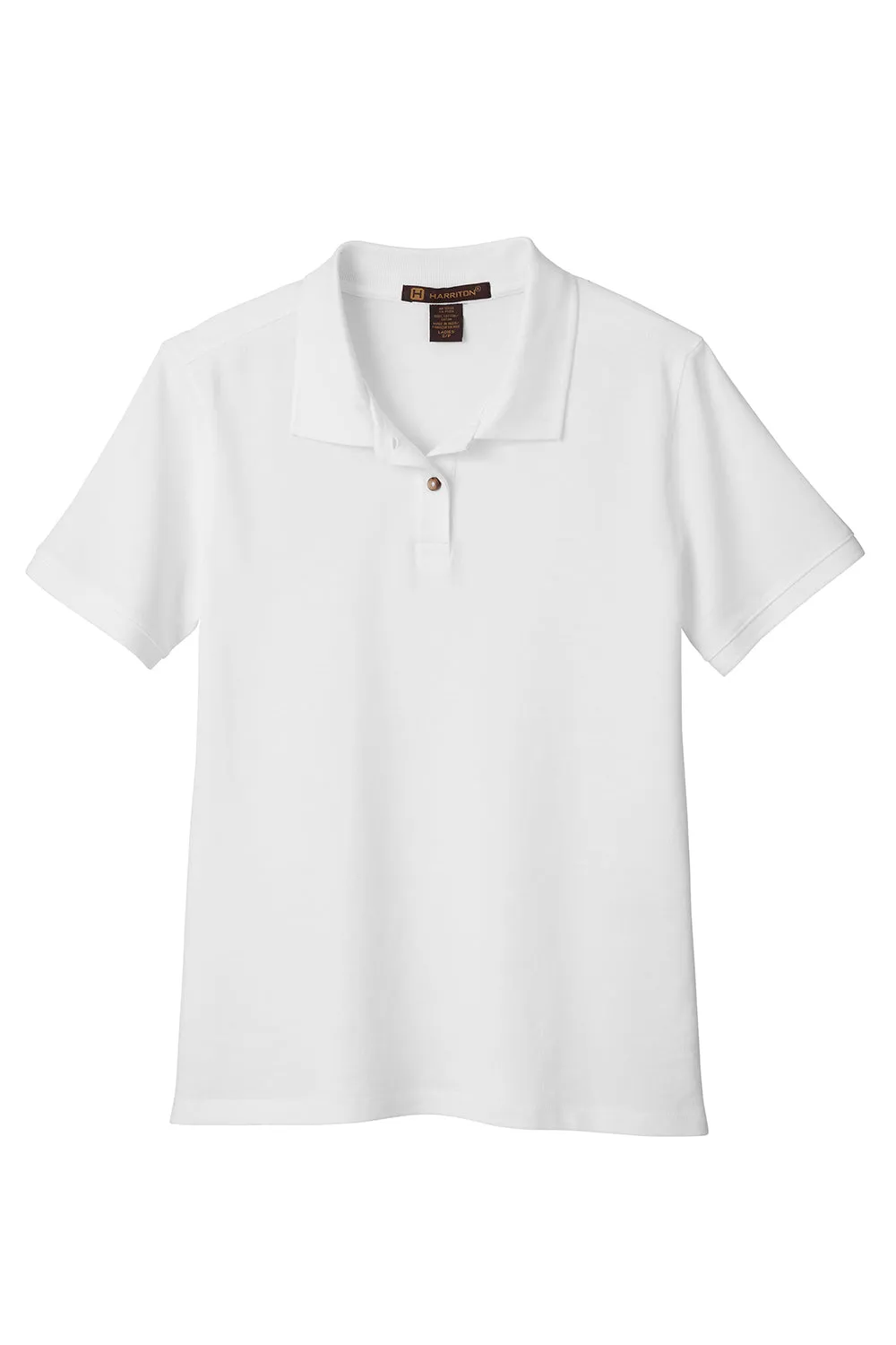 Harriton Womens Short Sleeve Polo Shirt - White
