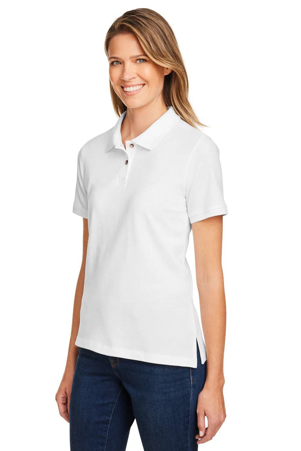 Harriton Womens Short Sleeve Polo Shirt - White