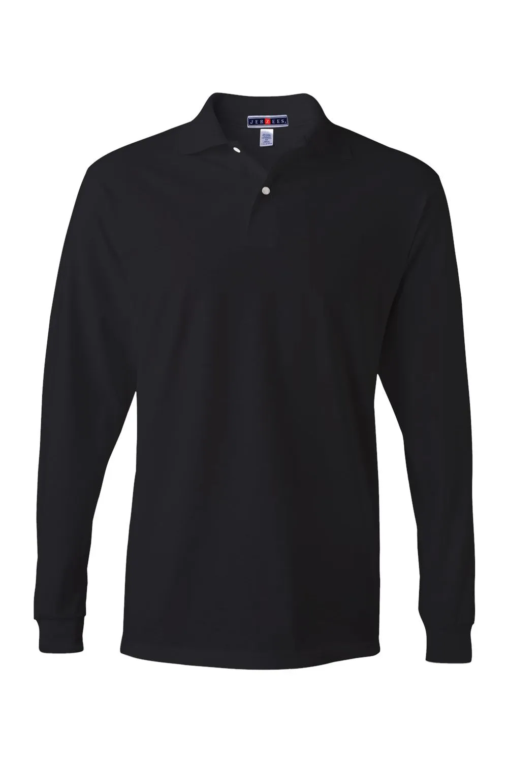 Jerzees Mens SpotShield Stain Resistant Long Sleeve Polo Shirt - Black