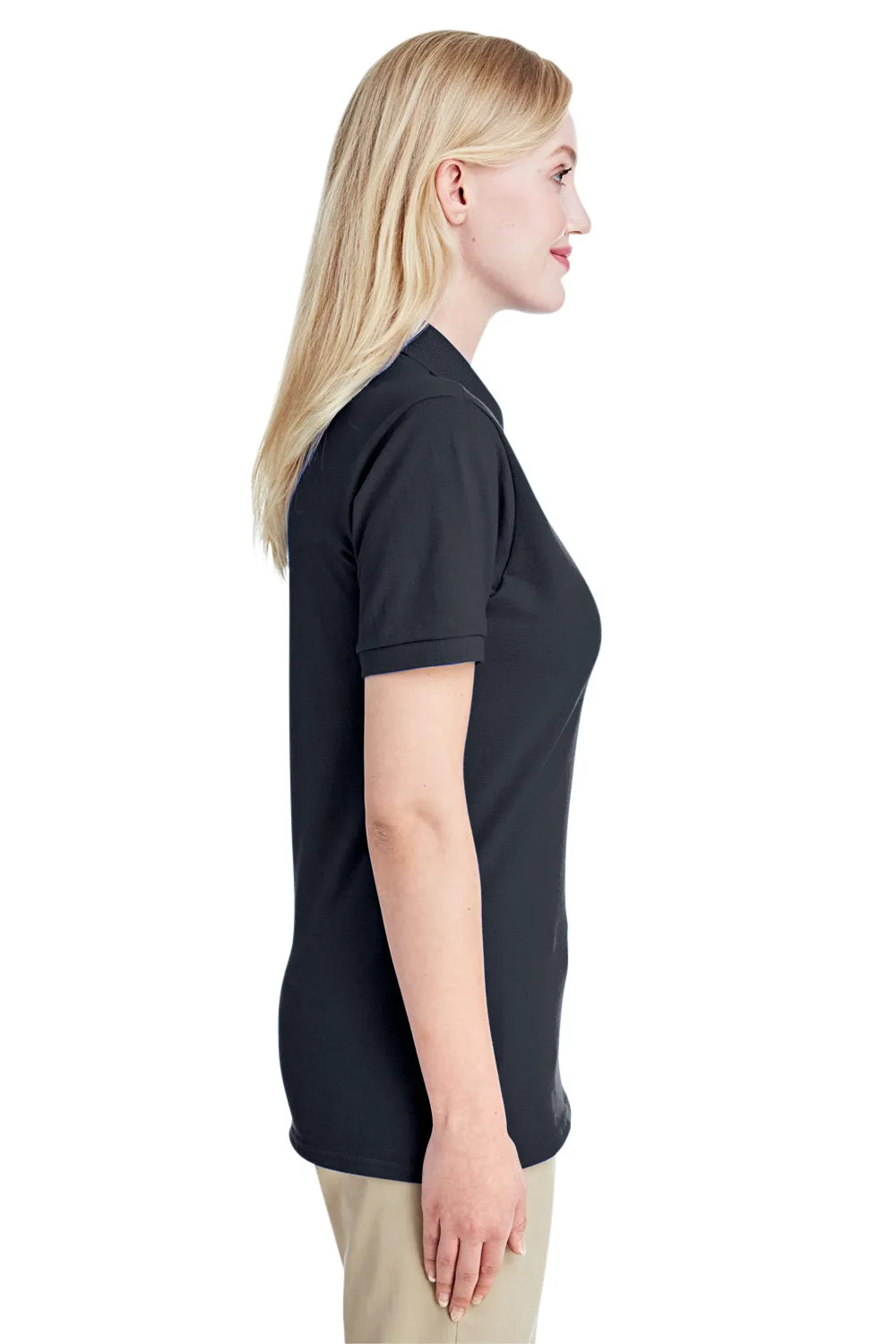 Jerzees Womens Short Sleeve Polo Shirt - Black