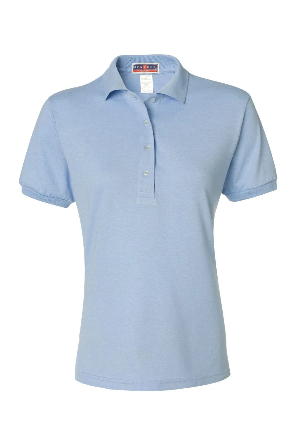 Jerzees Womens SpotShield Stain Resistant Short Sleeve Polo Shirt - Light Blue