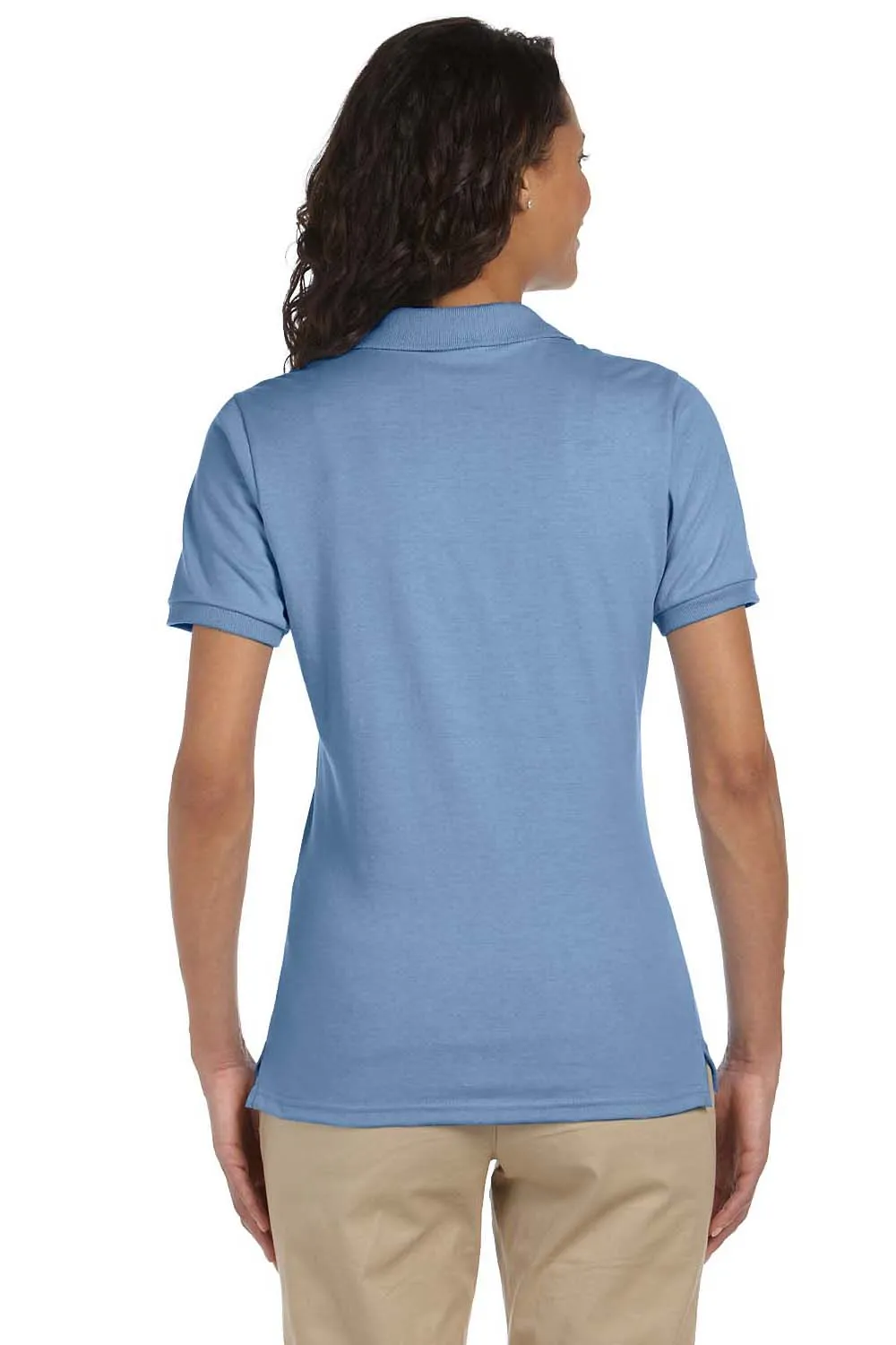 Jerzees Womens SpotShield Stain Resistant Short Sleeve Polo Shirt - Light Blue