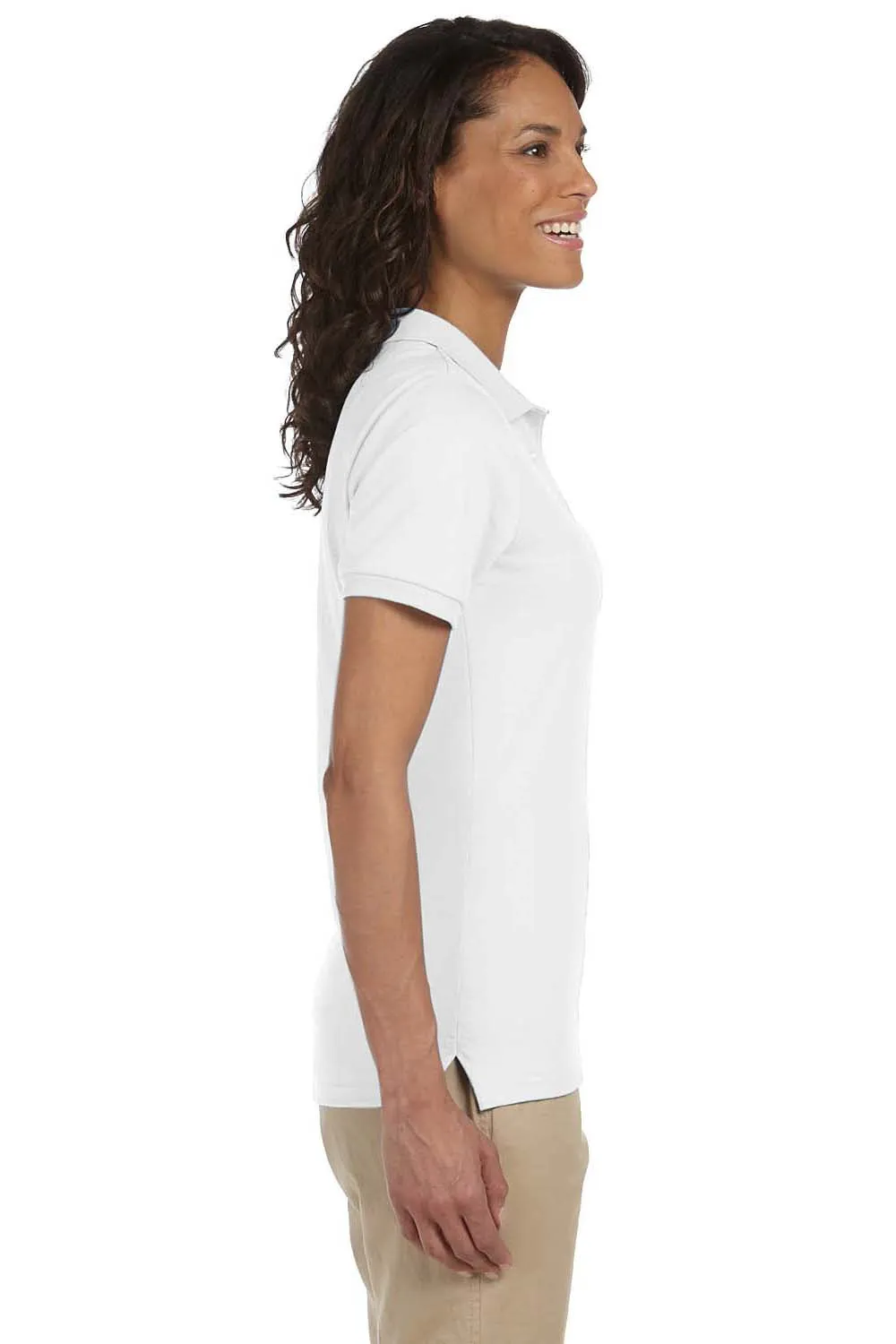 Jerzees Womens SpotShield Stain Resistant Short Sleeve Polo Shirt - White