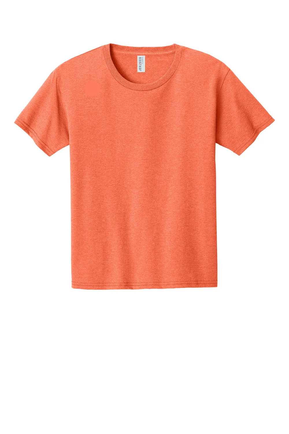 Jerzees Youth Classics Short Sleeve Crewneck T-Shirt - Heather Retro Coral Orange