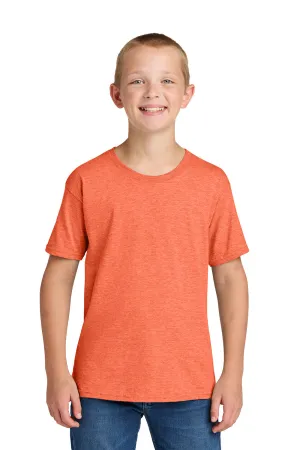 Jerzees Youth Classics Short Sleeve Crewneck T-Shirt - Heather Retro Coral Orange