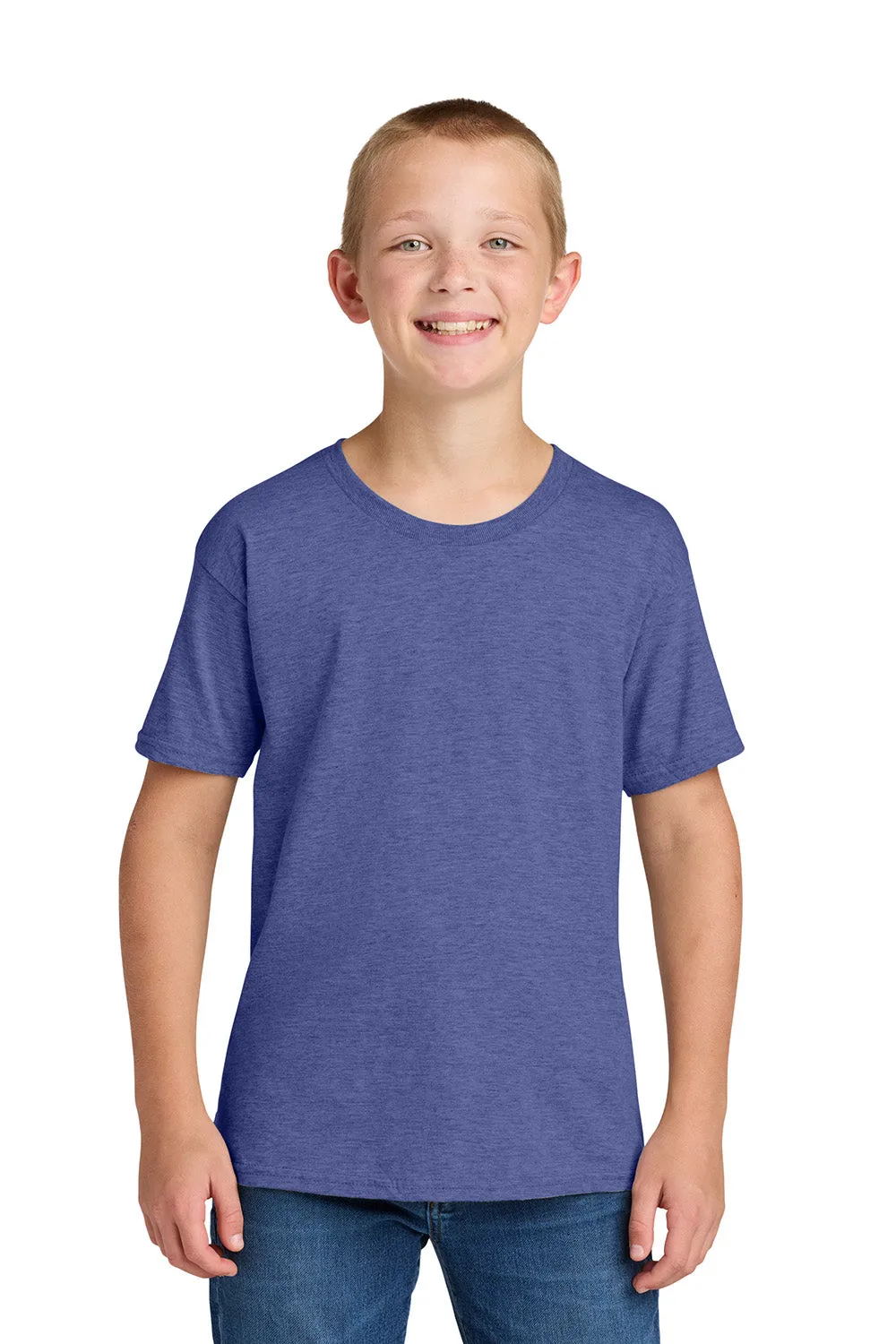 Jerzees Youth Classics Short Sleeve Crewneck T-Shirt - Heather Retro Purple