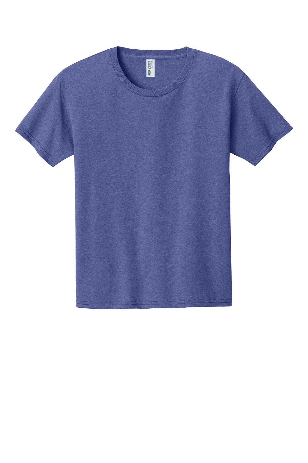 Jerzees Youth Classics Short Sleeve Crewneck T-Shirt - Heather Retro Purple