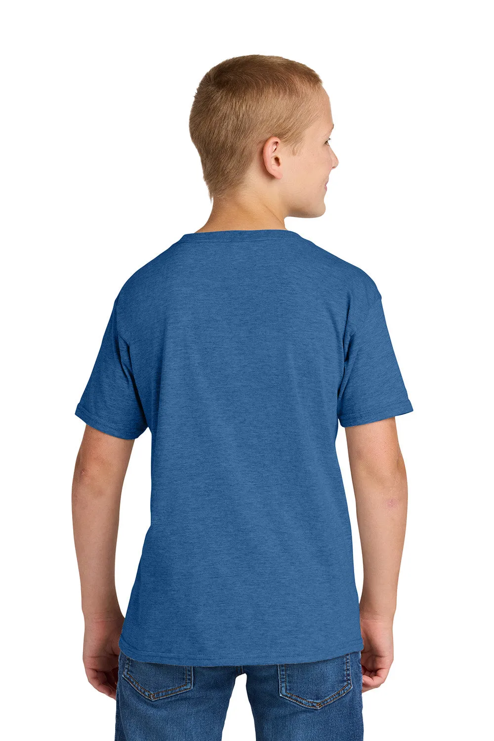 Jerzees Youth Classics Short Sleeve Crewneck T-Shirt - Heather Retro Royal Blue