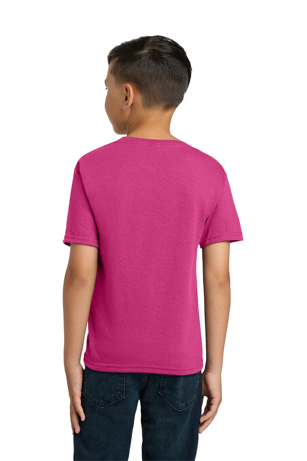 Jerzees Youth Dri-Power Moisture Wicking Short Sleeve Crewneck T-Shirt - Cyber Pink