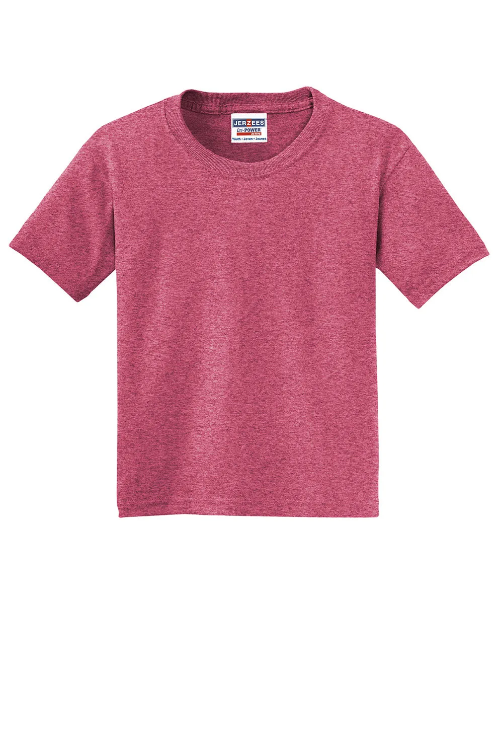 Jerzees Youth Dri-Power Moisture Wicking Short Sleeve Crewneck T-Shirt - Vintage Heather Red