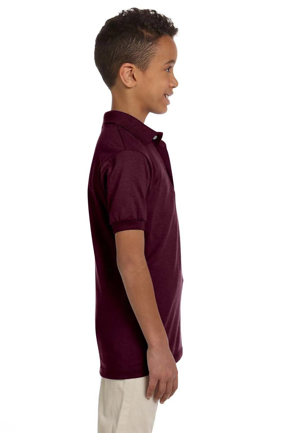Jerzees Youth SpotShield Stain Resistant Short Sleeve Polo Shirt - Maroon