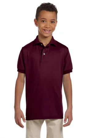 Jerzees Youth SpotShield Stain Resistant Short Sleeve Polo Shirt - Maroon