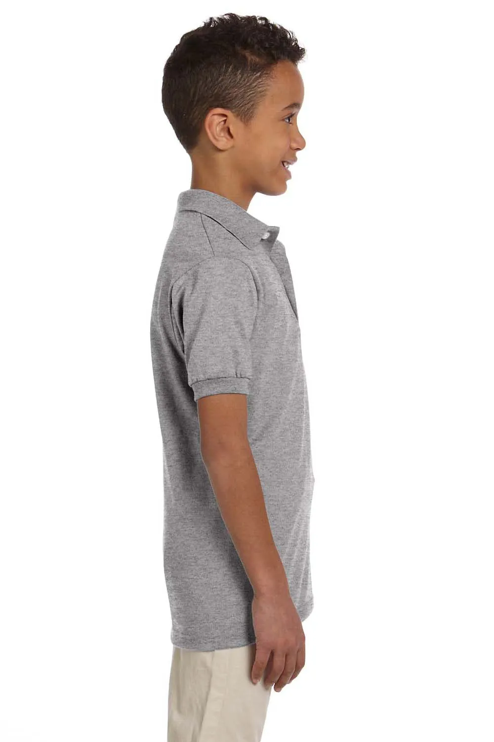 Jerzees Youth SpotShield Stain Resistant Short Sleeve Polo Shirt - Oxford Grey