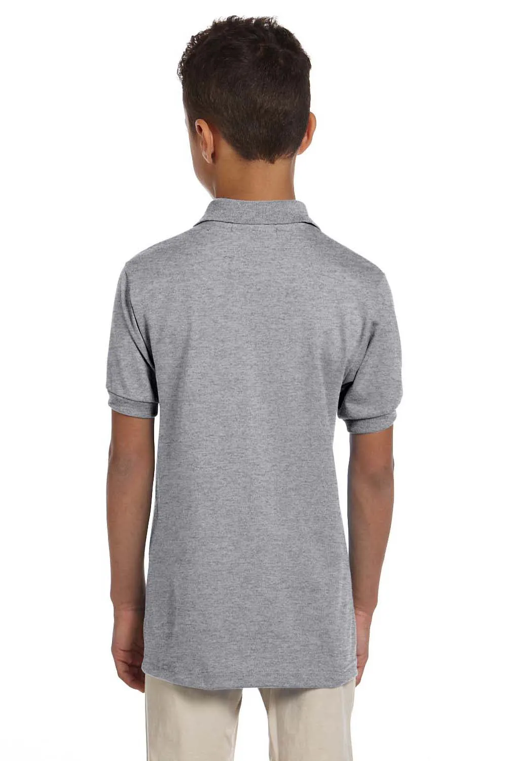 Jerzees Youth SpotShield Stain Resistant Short Sleeve Polo Shirt - Oxford Grey