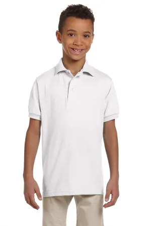 Jerzees Youth SpotShield Stain Resistant Short Sleeve Polo Shirt - White