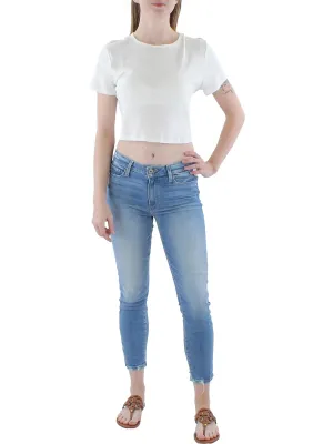 Juniors Womens Cotton Crop T-Shirt