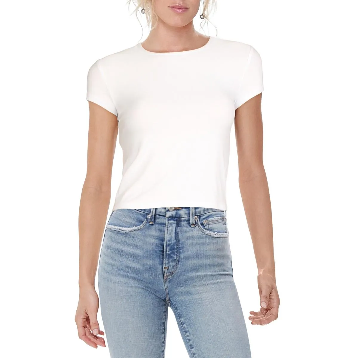 Juniors Womens Crewneck Short Sleeve T-Shirt