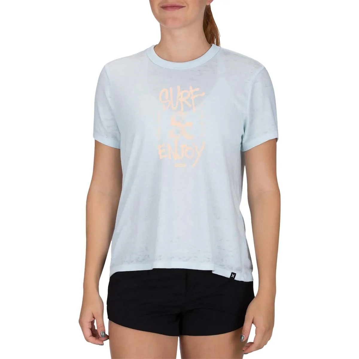 Juniors Womens Printed Short Sleeve Graphic T-Shirt