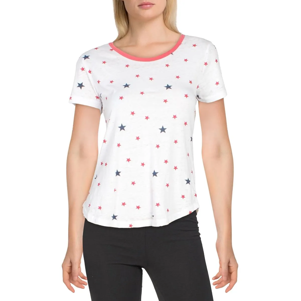 Juniors Womens Stars Short Sleeve T-Shirt