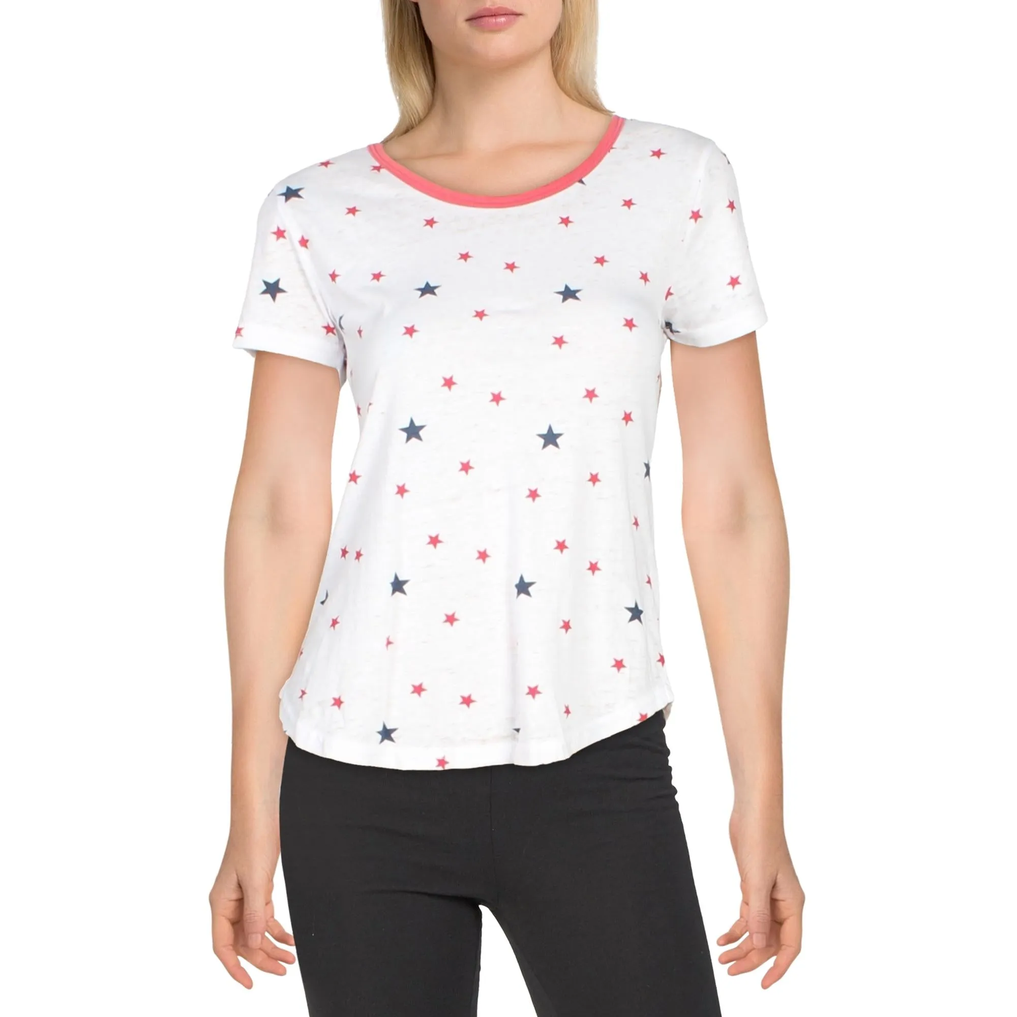 Juniors Womens Stars Short Sleeve T-Shirt