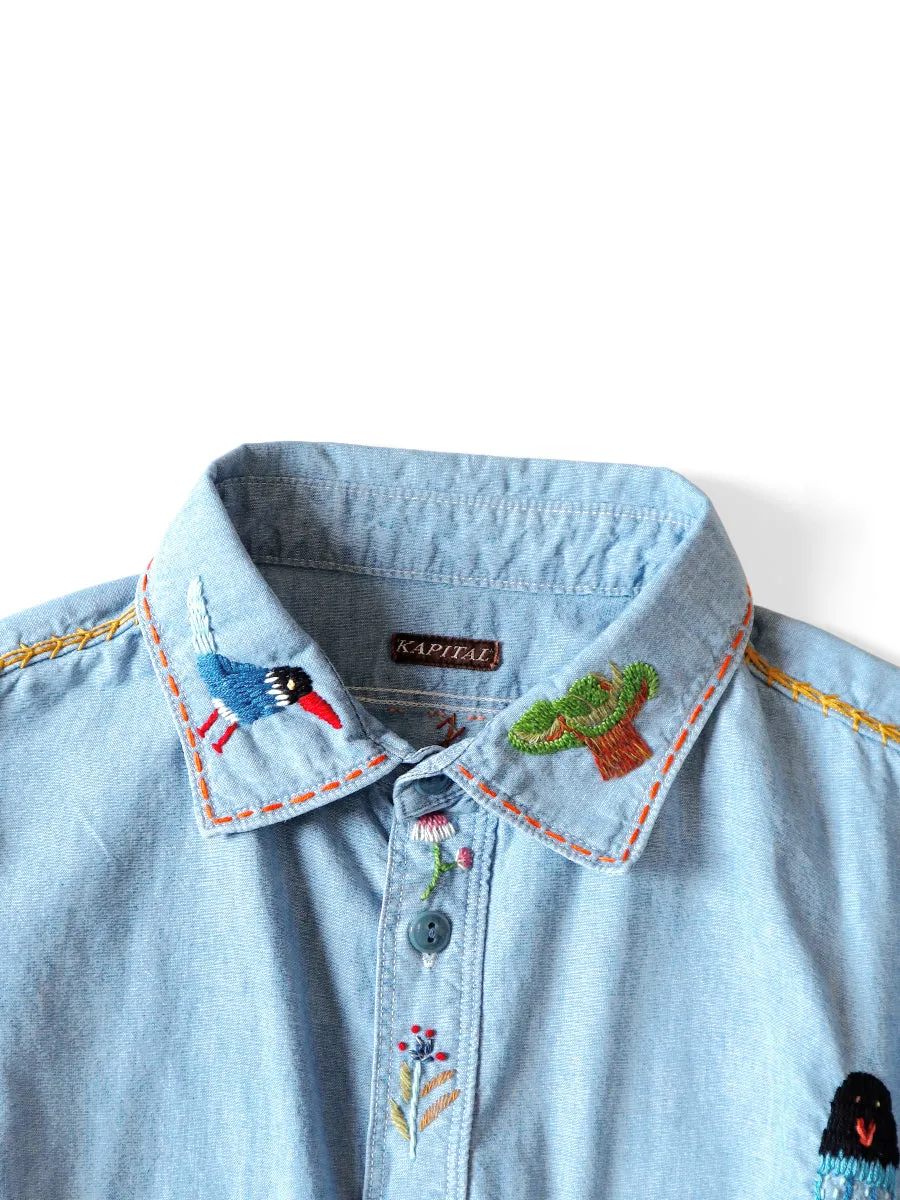Kapital Chambray Work Shirt (MAGPIE) - Sax
