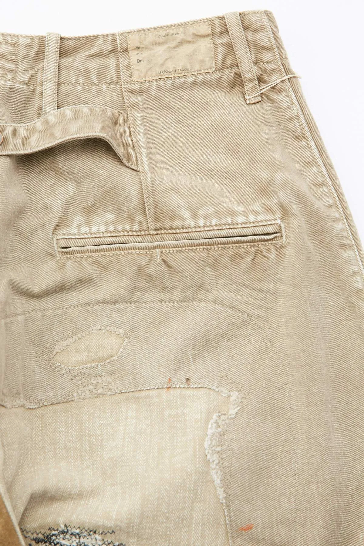 Kapital Katsuragi High Waisted NIME Pants (Lumber Jack Damaged) - Beige