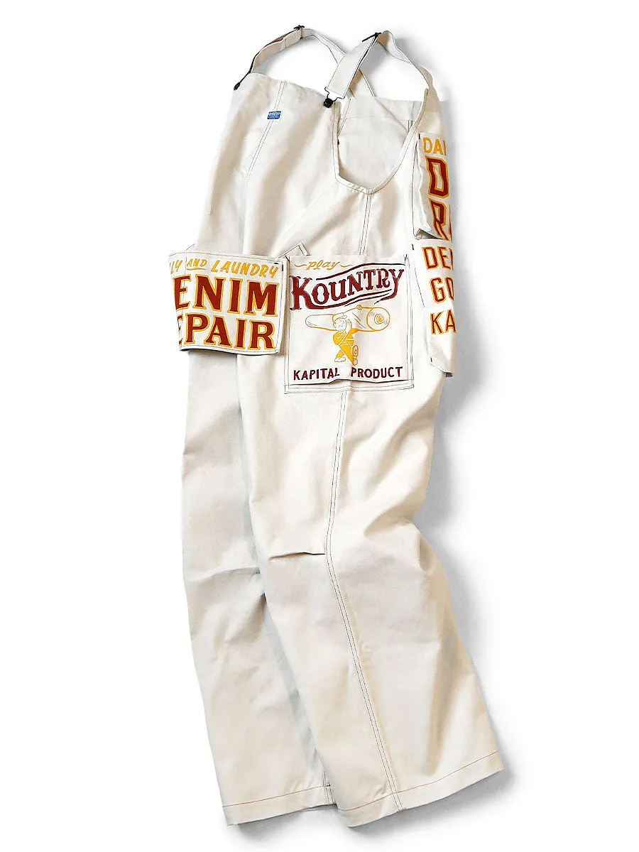 Kapital Thin Canvas Add Overalls - Natural