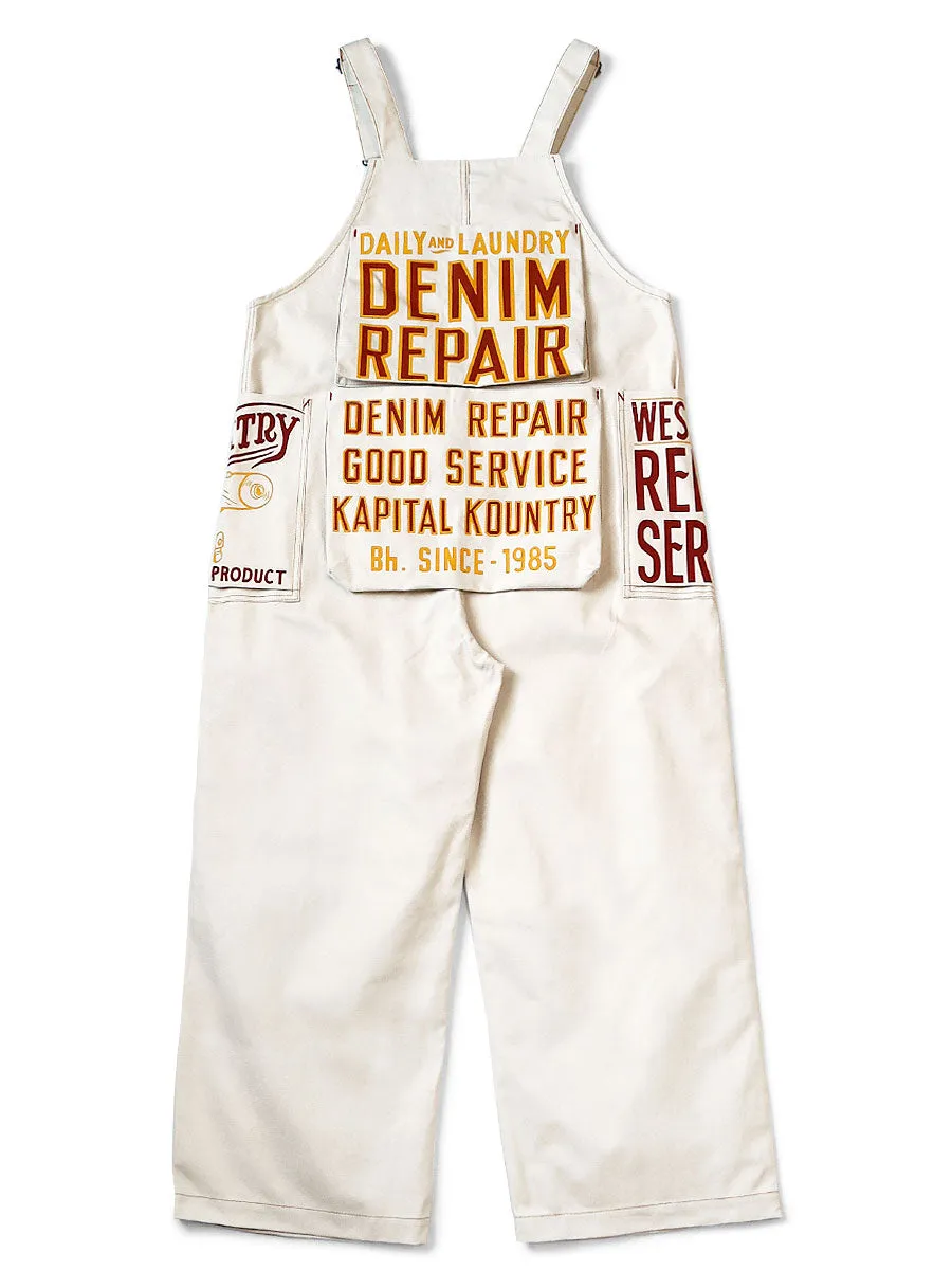 Kapital Thin Canvas Add Overalls - Natural