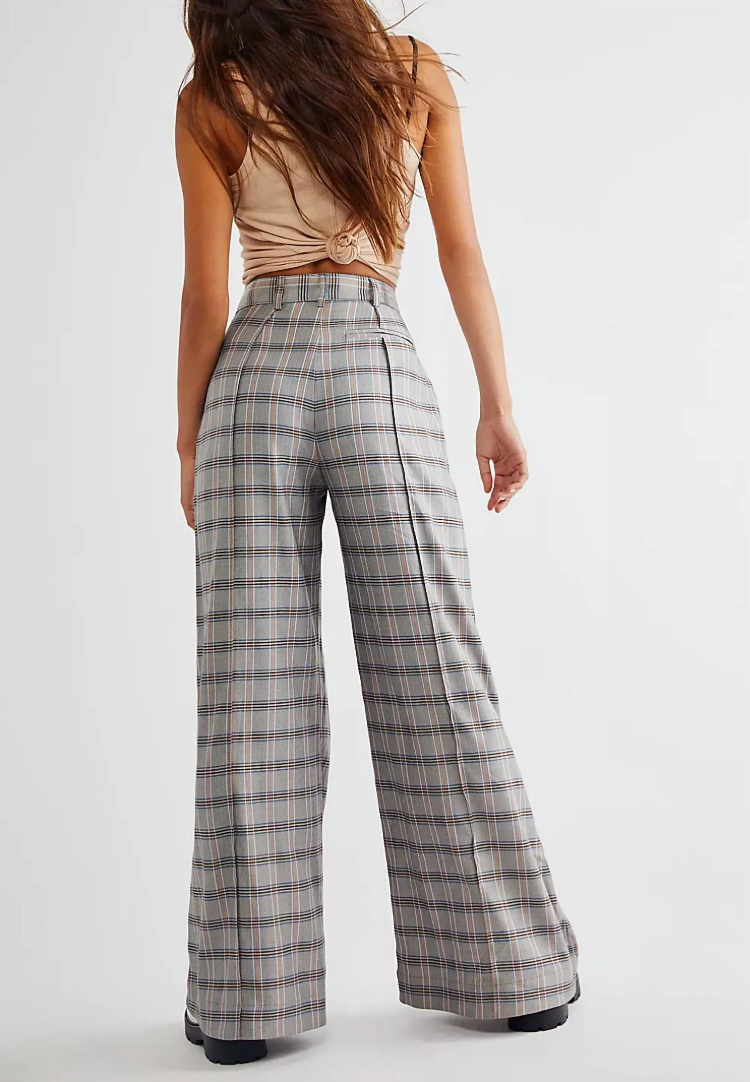 Kim Wide Leg Pant In Grey