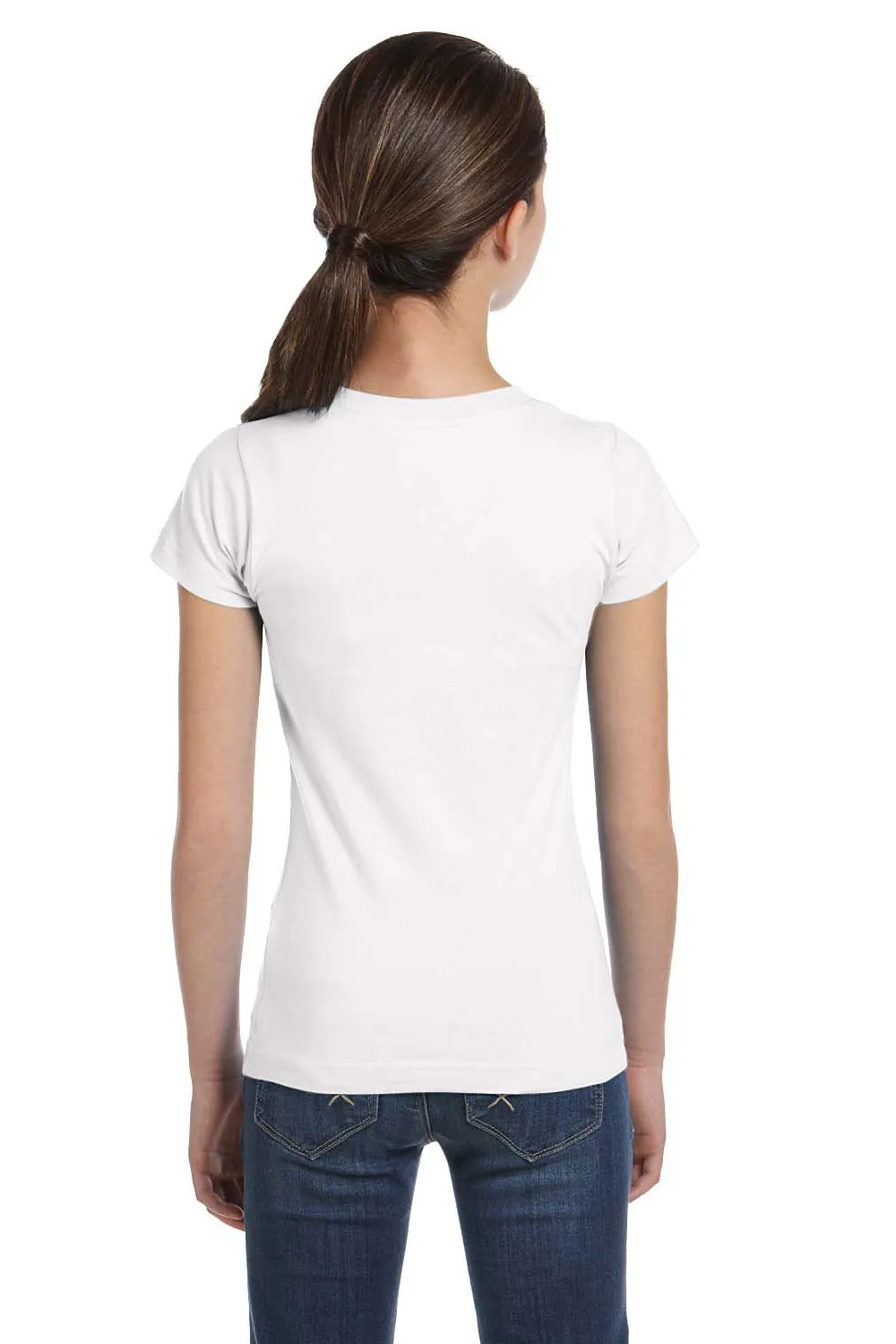 LAT Youth Fine Jersey Short Sleeve Crewneck T-Shirt - White