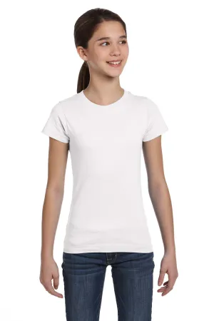 LAT Youth Fine Jersey Short Sleeve Crewneck T-Shirt - White
