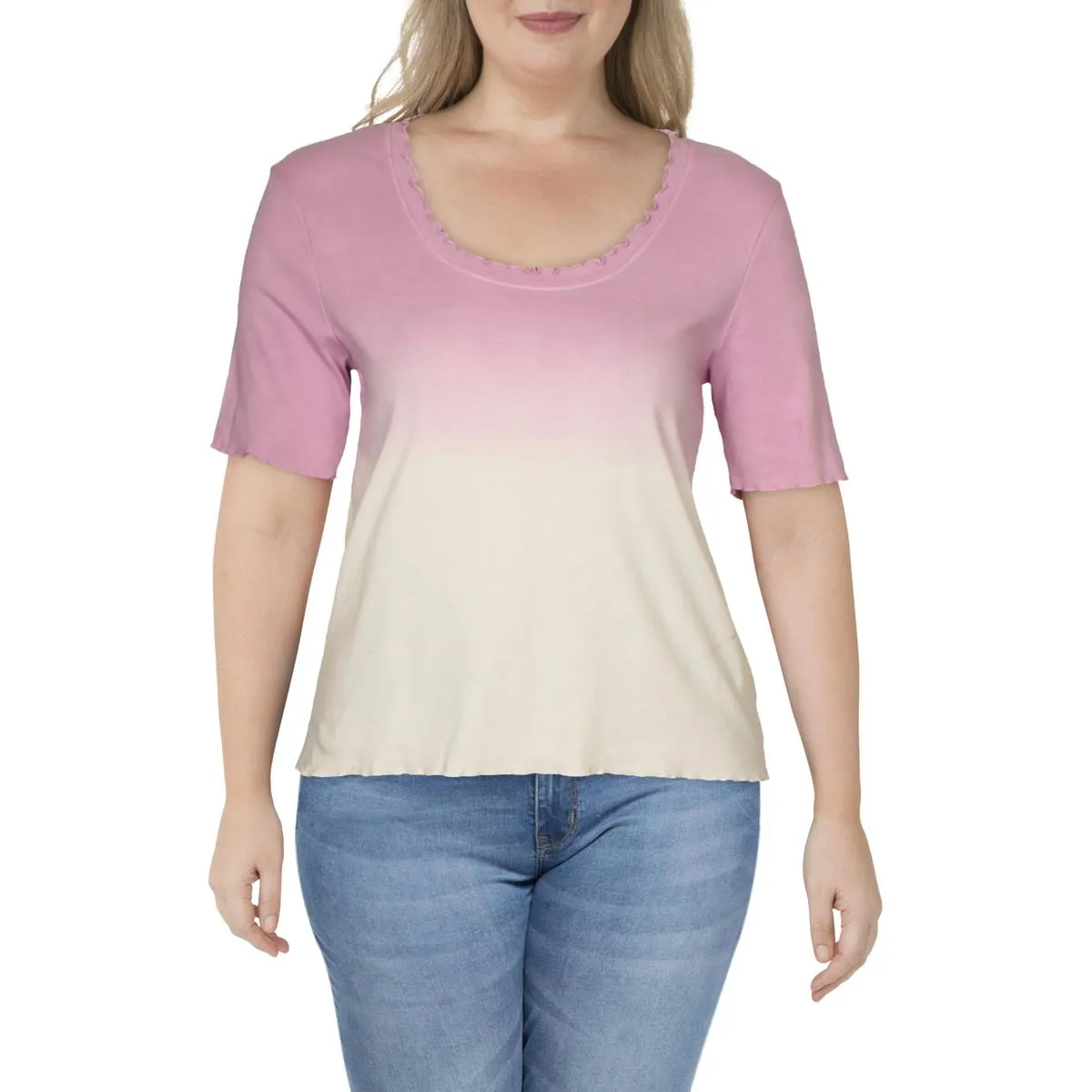 Lettuce Edge Womens Cotton Ombre T-Shirt