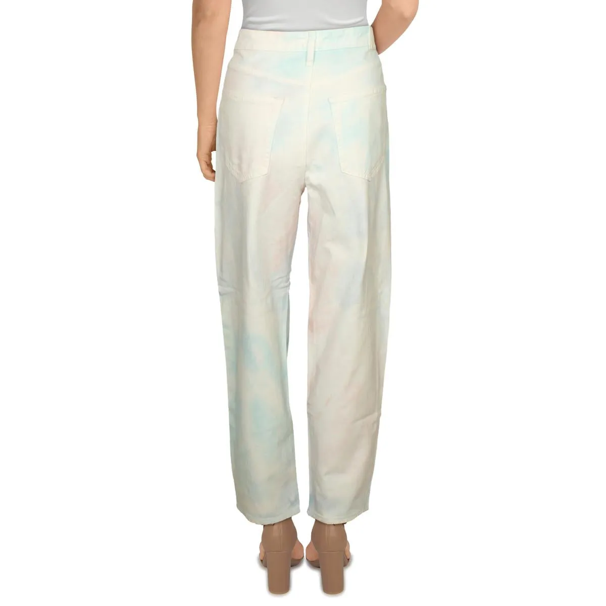 Lila Womens High Rise Tie-Dye Mom Jeans