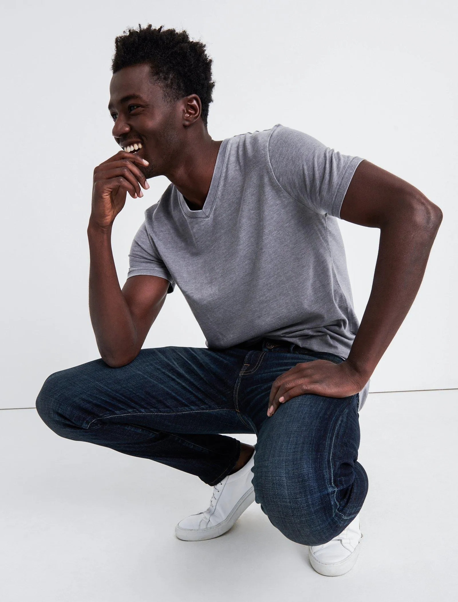 Lucky Brand Mens Venice Burnout V-Neck Tee.